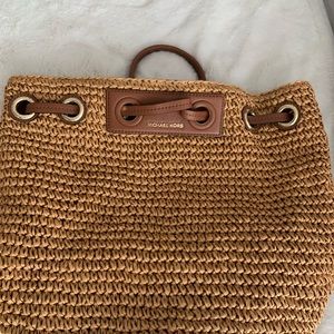 Michael Kors Straw Backpack Bag